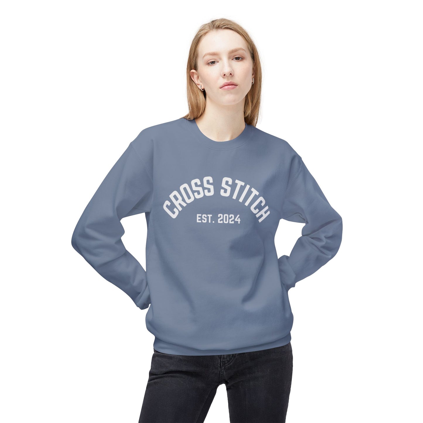 Cross Stitch classic sweatshirt ( White, Grey, and more Crewneck)