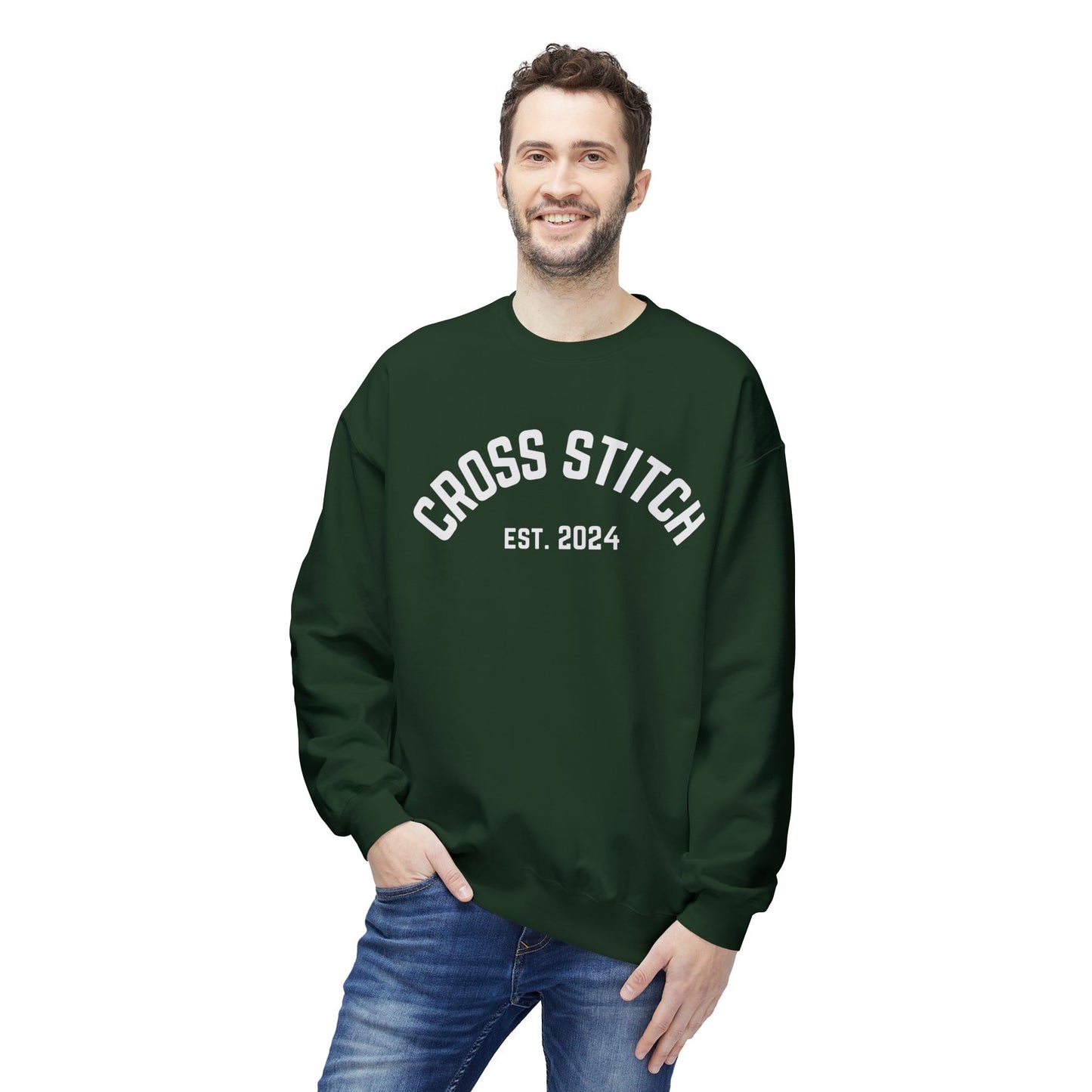 Cross Stitch classic sweatshirt ( White, Grey, and more Crewneck)