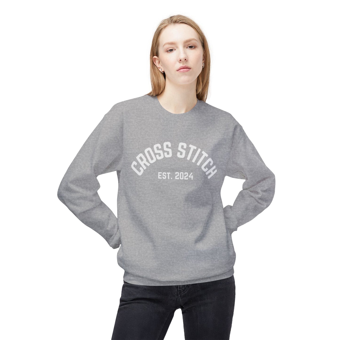 Cross Stitch classic sweatshirt ( White, Grey, and more Crewneck)