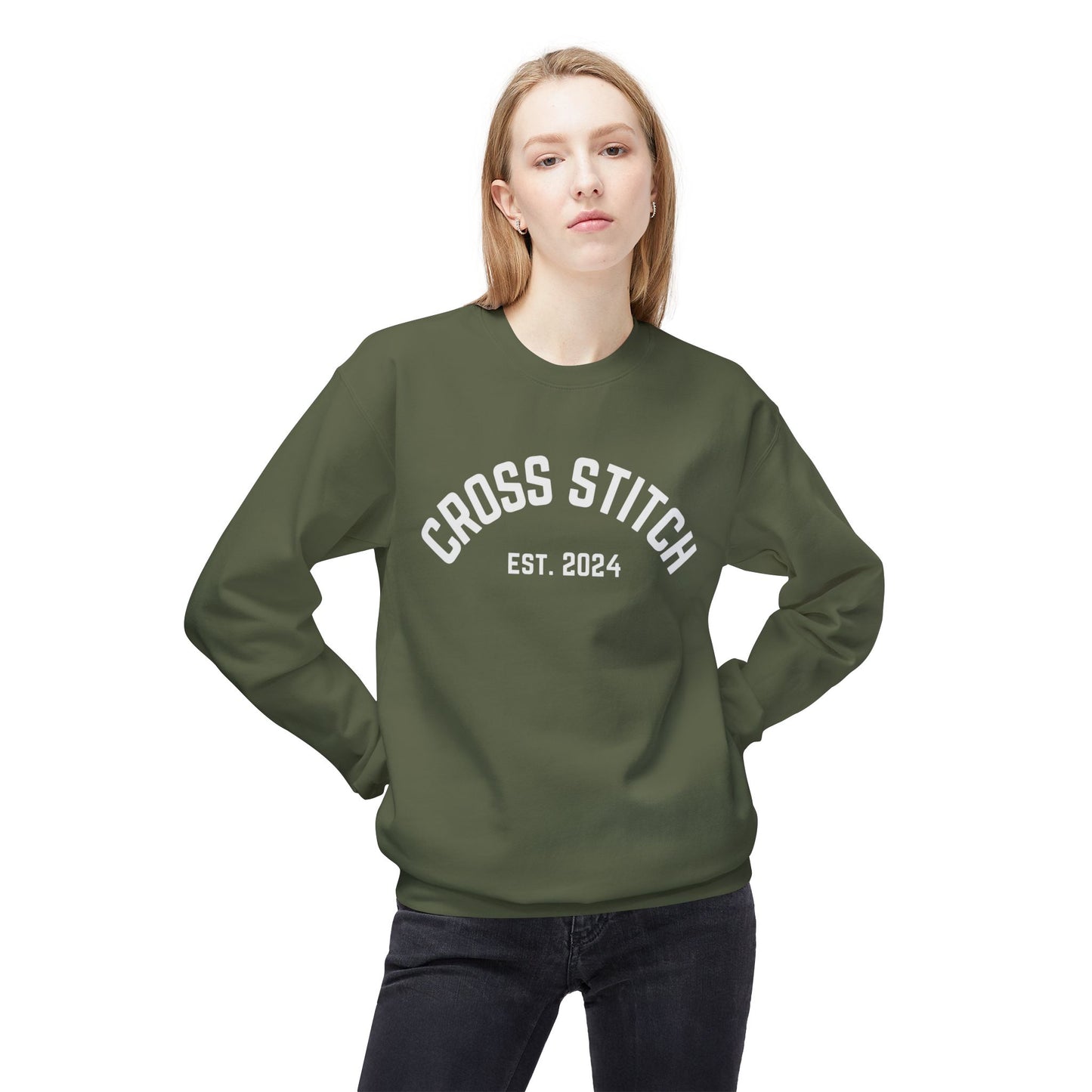 Cross Stitch classic sweatshirt ( White, Grey, and more Crewneck)