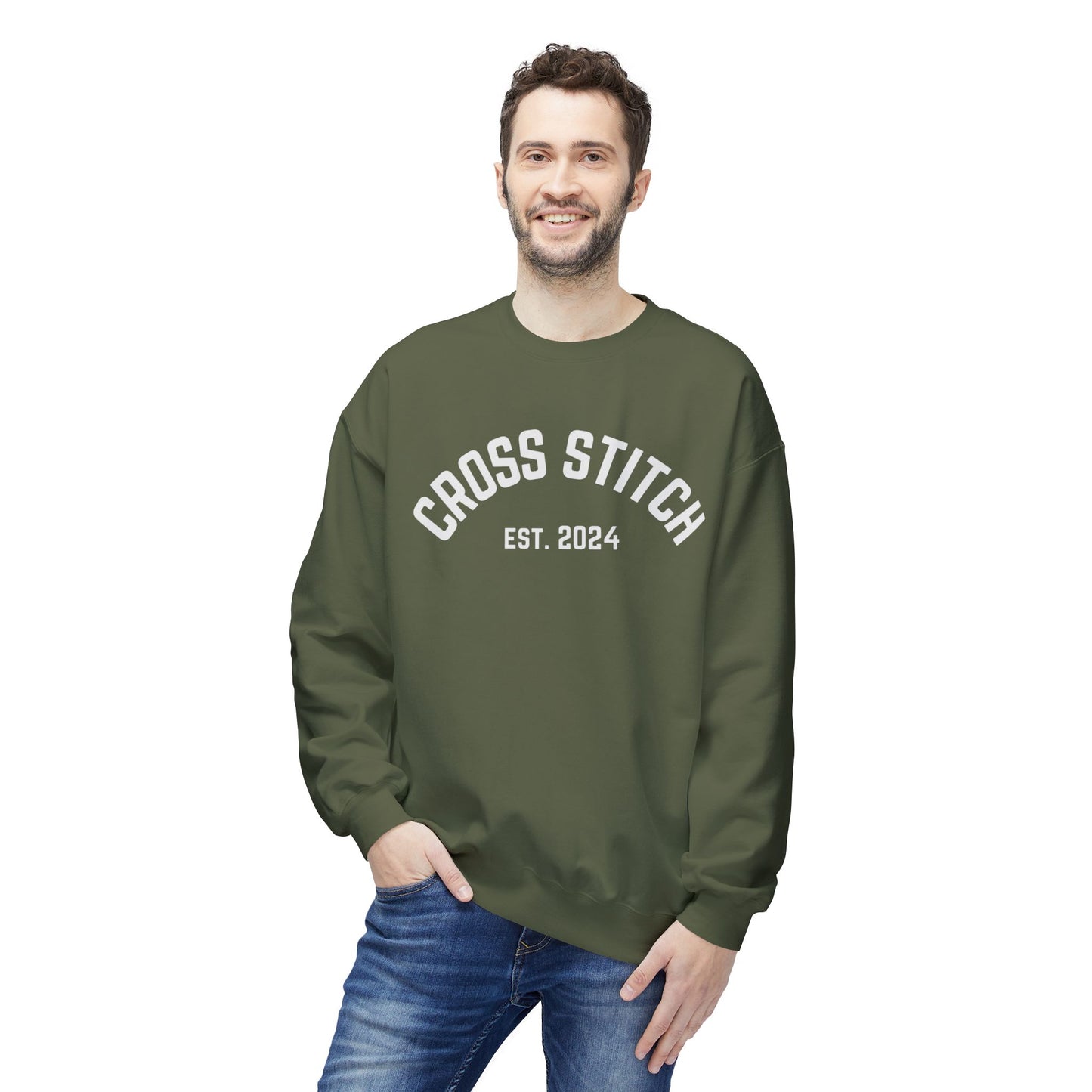 Cross Stitch classic sweatshirt ( White, Grey, and more Crewneck)